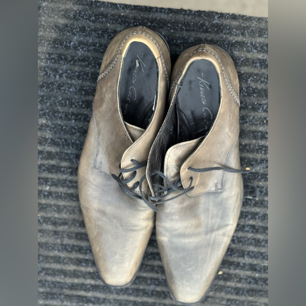 Kenneth Cole New York Men's Taupe Leather Oxfords